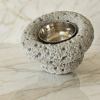 Luxury Hand-Carved Textured Stone Incense Burner, Moon Madkhan