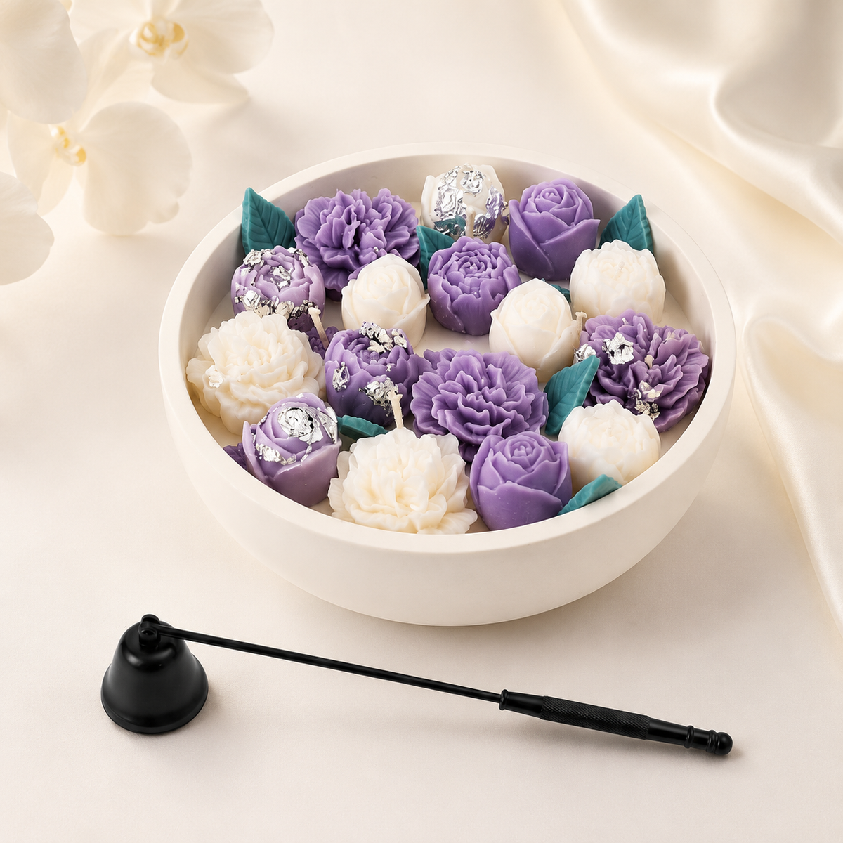 Luxury Scented Rose & Flower Candle Arrangement