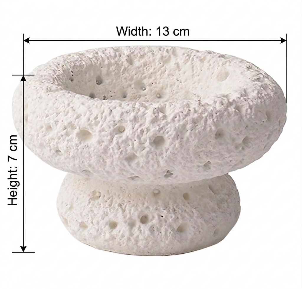 Luxury Hand-Carved Textured Stone Incense Burner, Moon Madkhan