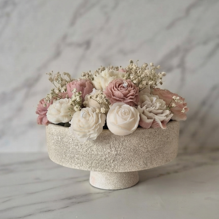 Botanical Rose Candle Centerpiece