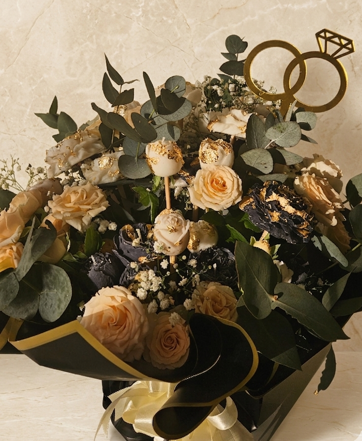 Luxury Hybrid Bouquet (35-40 Floral Candle & Fresh Baby Roses)