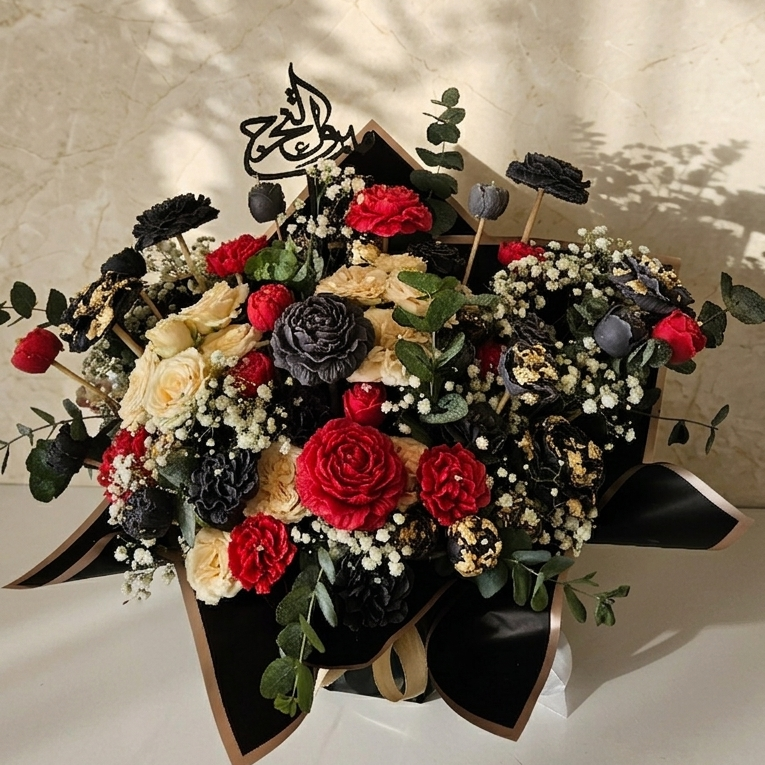 Luxury Hybrid Bouquet (35-40 Floral Candle & Fresh Baby Roses)